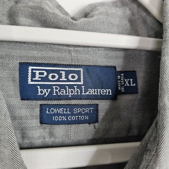 Men's POLO by RALPH LAUREN Lowell Sport Button Up Down Shirt STEEL GRAY size XL - Picture 3 of 6